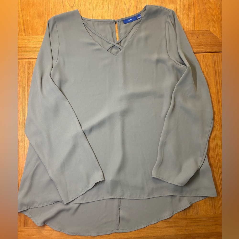 Apt.9 Gray Women's Long Sleeve Top